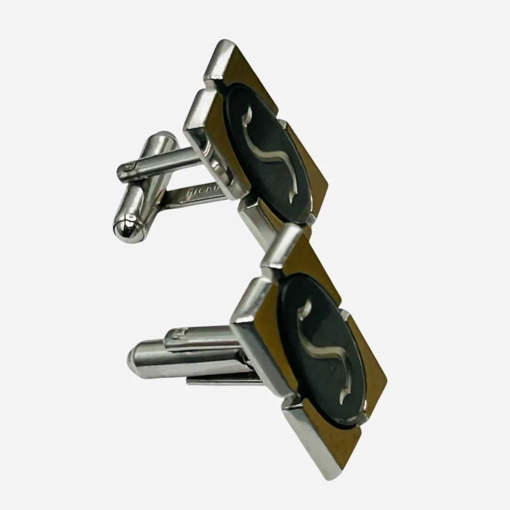 Vintage Hickok S Initial Two Tone Cuff Links